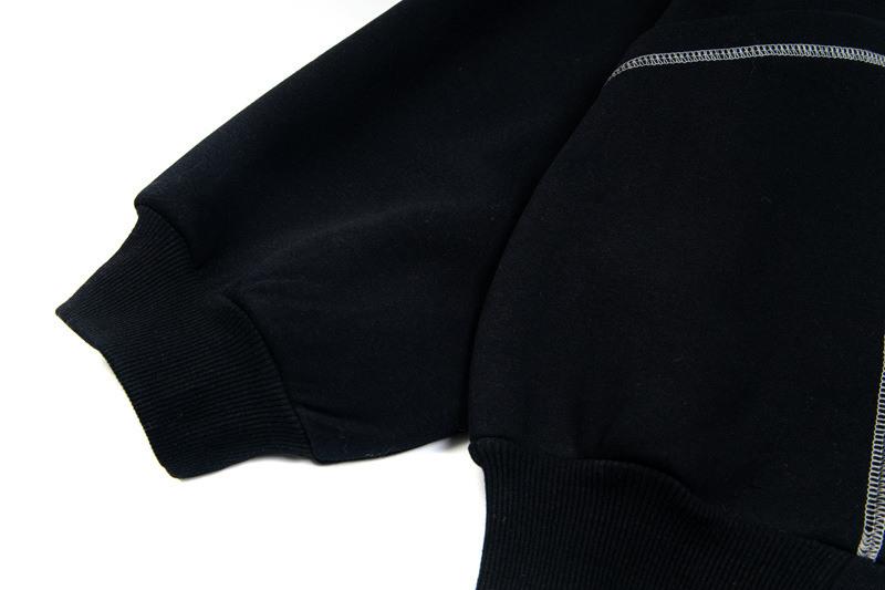 Street Relaxed Fit Zip-Up Letter Print Hoodie