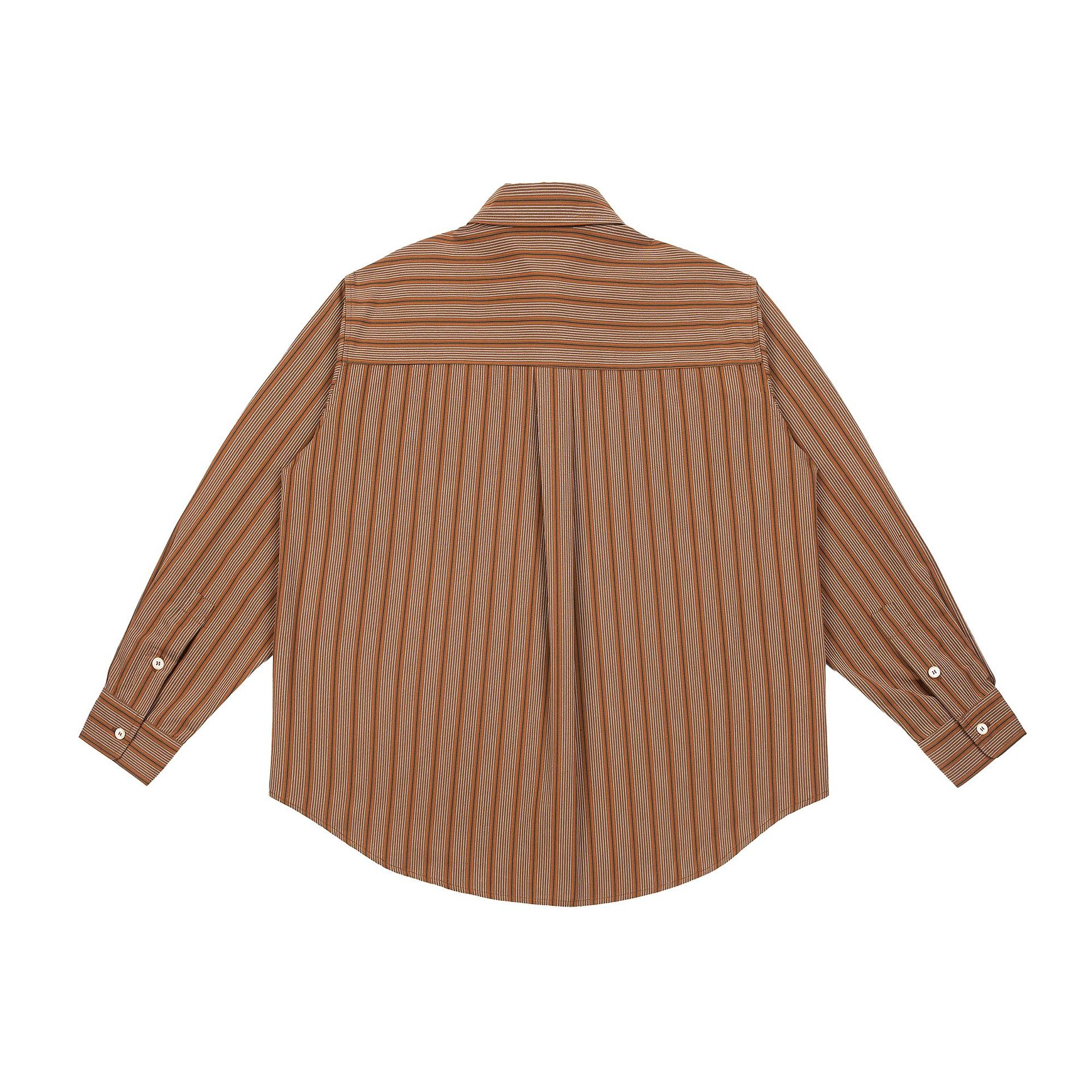 Oversized Lengthwise Lines Wrist Length Shirt