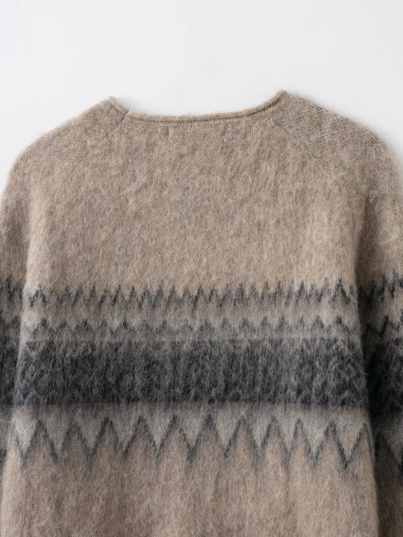 Jacquard Knitted Shirt with Brushing Effect