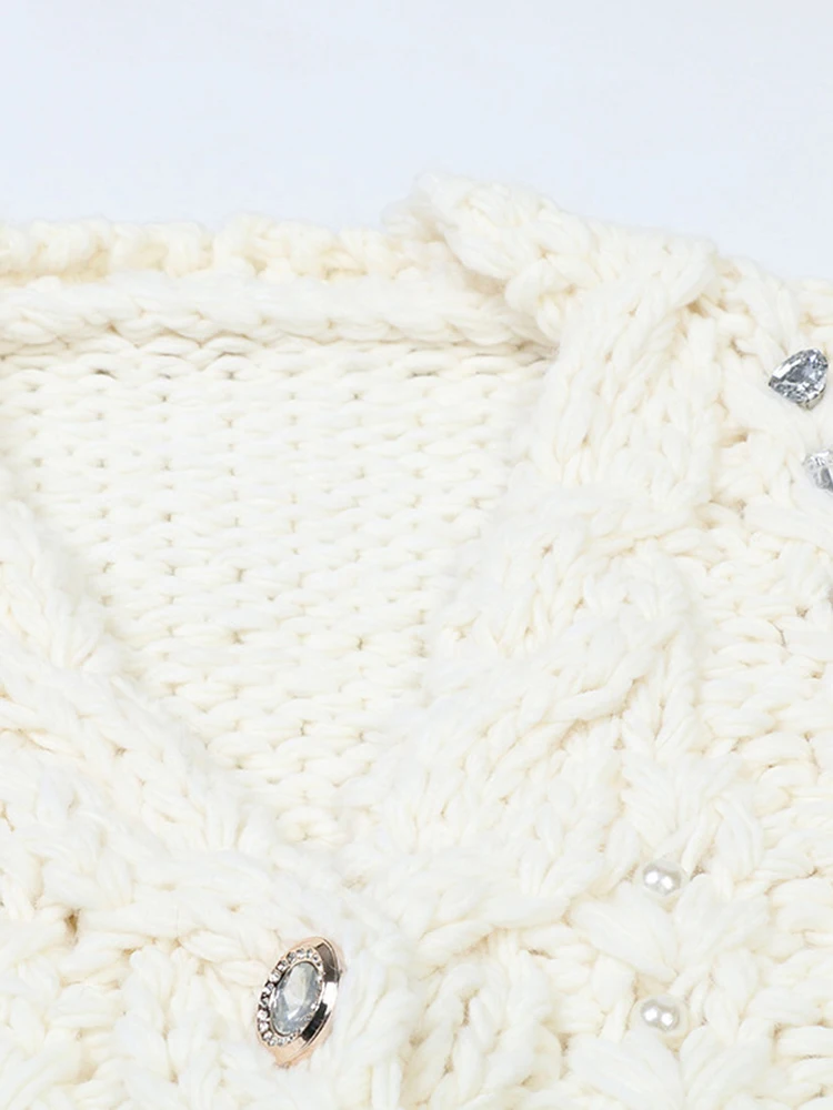 Contrast Panel Beaded Viscose Cardigan