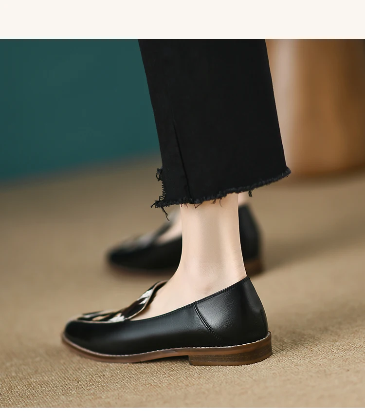 new Spring women pumps natural leather 22-24.5cm horsehair+cowhide mixed color loafers Leopard pattern women shoes