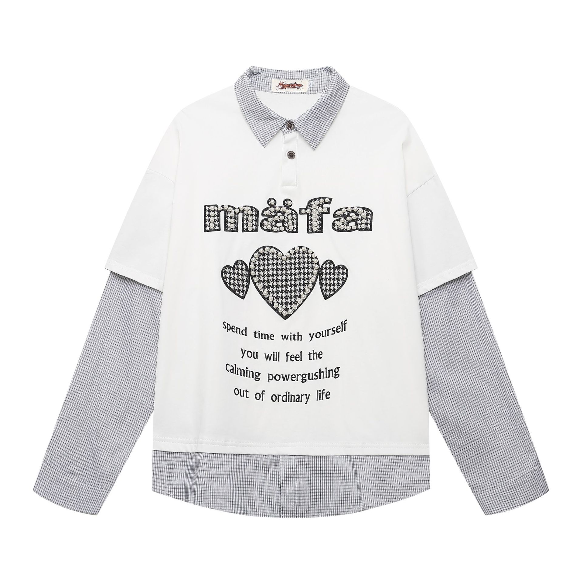 Long Sleeve Cotton Layered Panel Hoodie