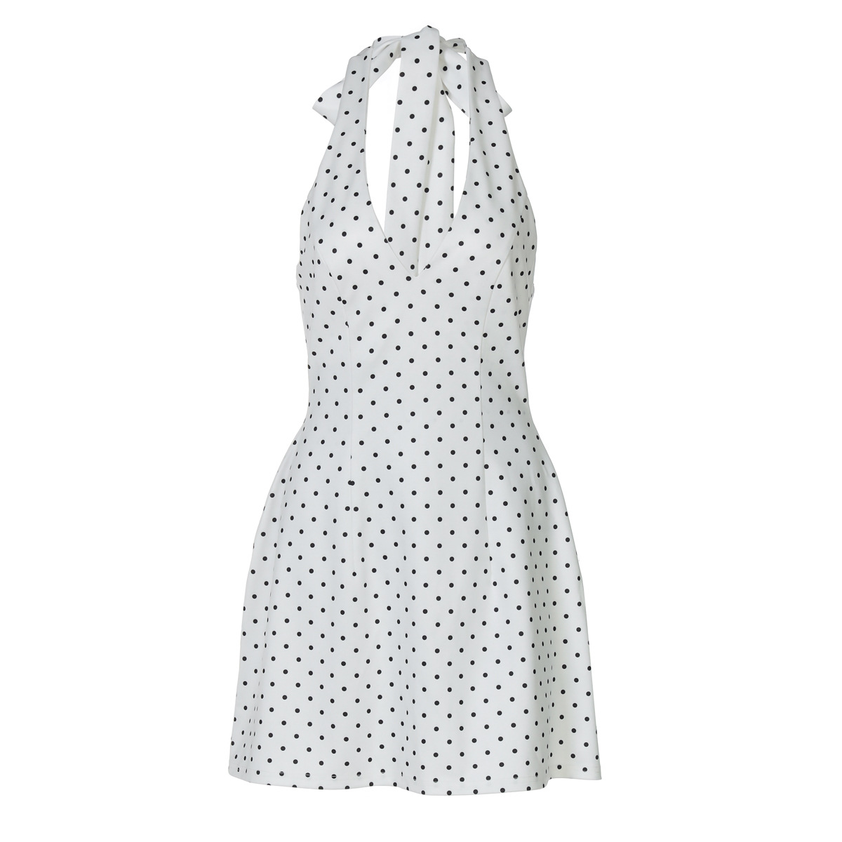 Ladies Chic Plunge Cross Back Patterned Dress