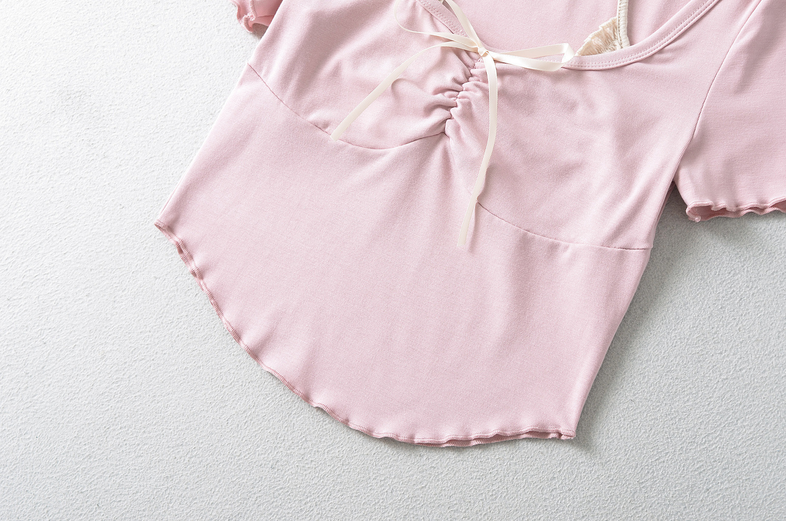 Faux Double Knot Short Sleeve Halter Top