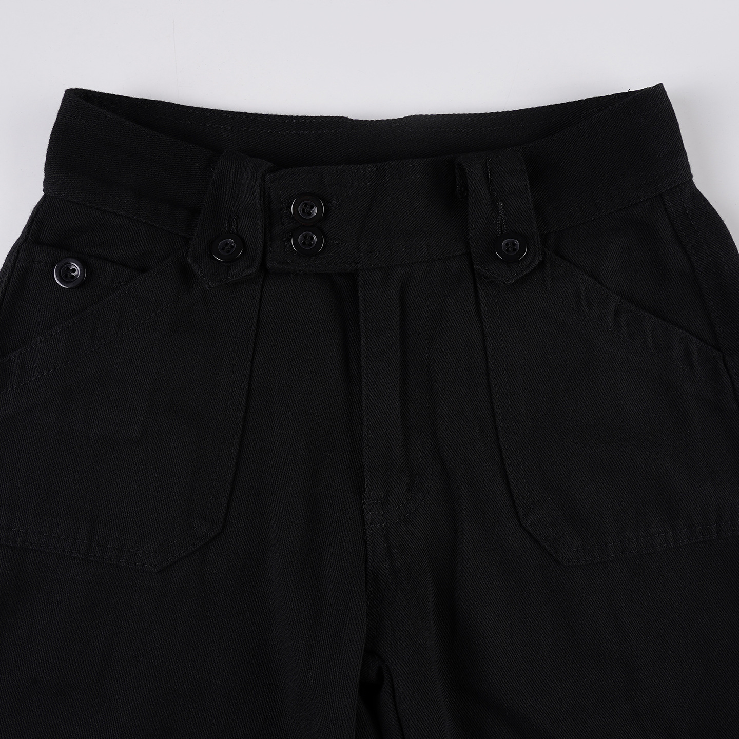 Low waisted workwear women's double row buckle multi pocket splicing straight leg wide leg jeans