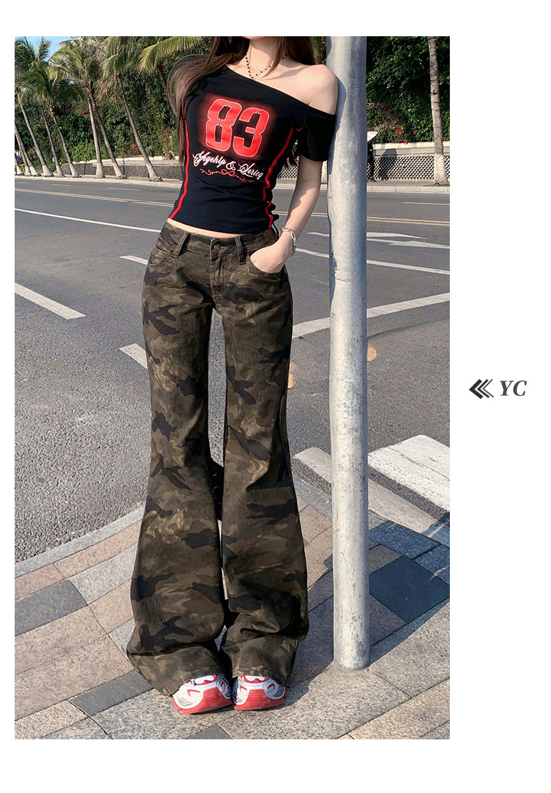 Women's Flare Jeans Chic Punk Slimming Floor-Length Pants
