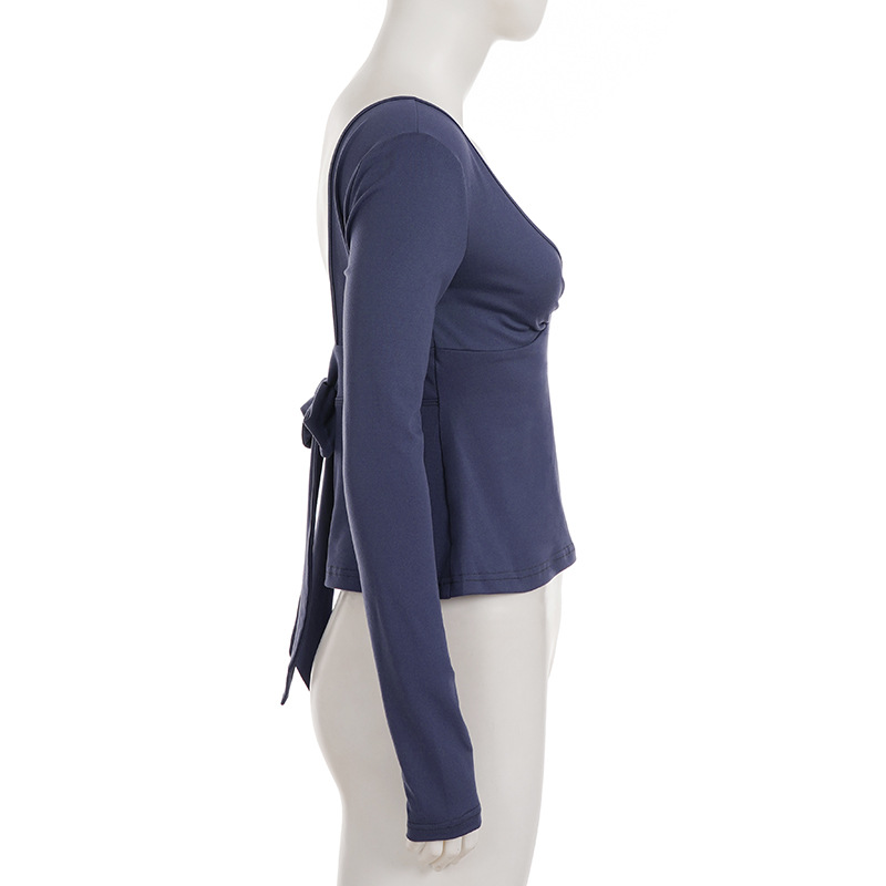 Spicy Curve-Hugging A-Line Long Sleeve Top