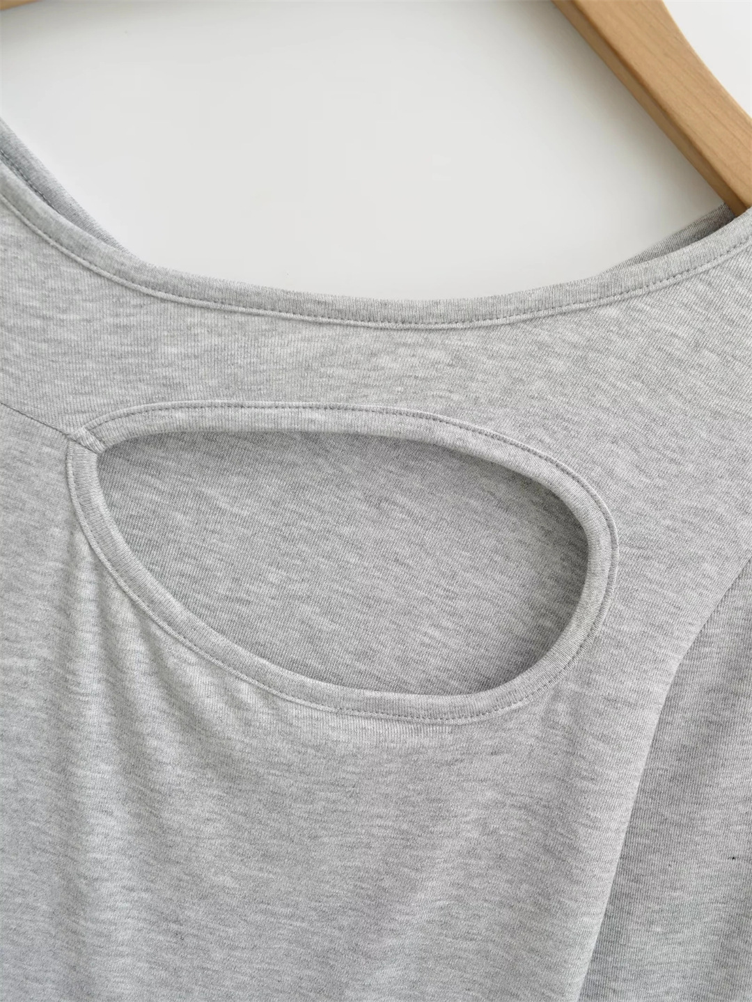 Ladies Daring Wrist-Length Bardot Keyhole T-Shirt