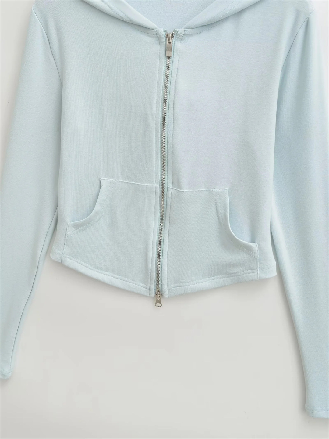Ladies Minimalist Fitted Full Arm Hoodie
