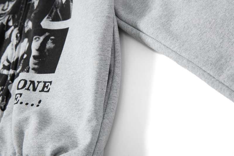 Urban Retro Musician Graphic Zippered Hoodie