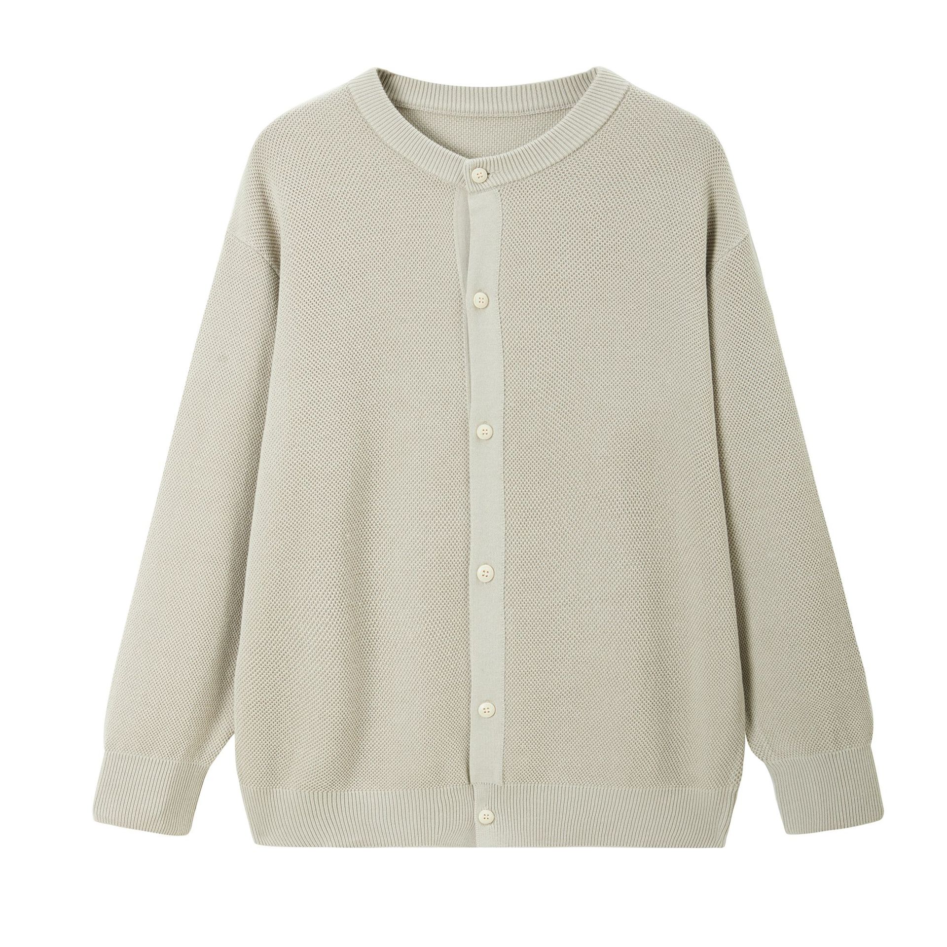 Relaxed Fit Crew Collar Cardi