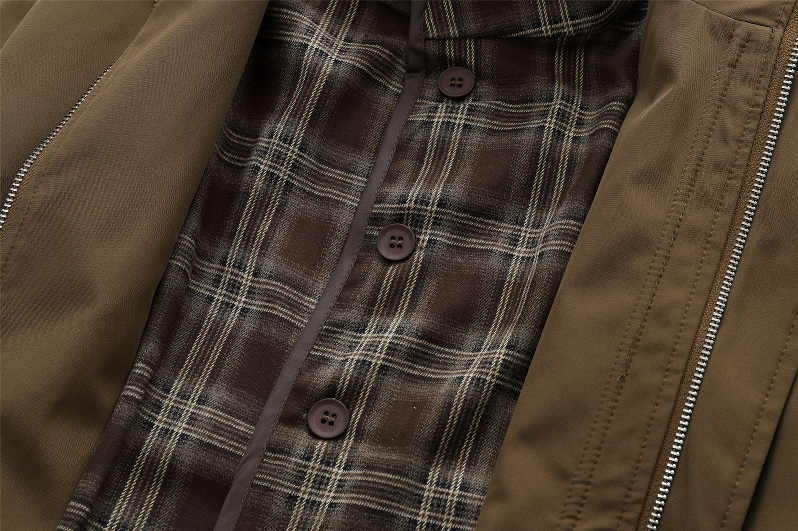 Two-Piece Plaid Patchwork Jacket Harrington High-End Couple Outerwear