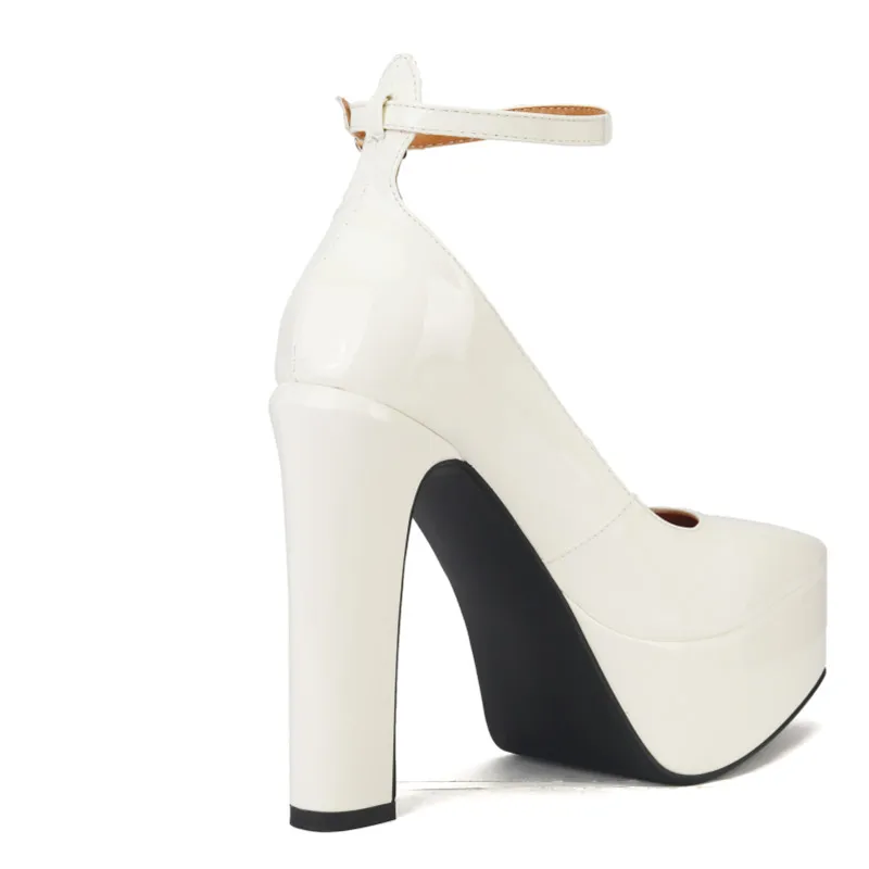 Ladies Shiny Stiletto Raised Sole Evening Shoes