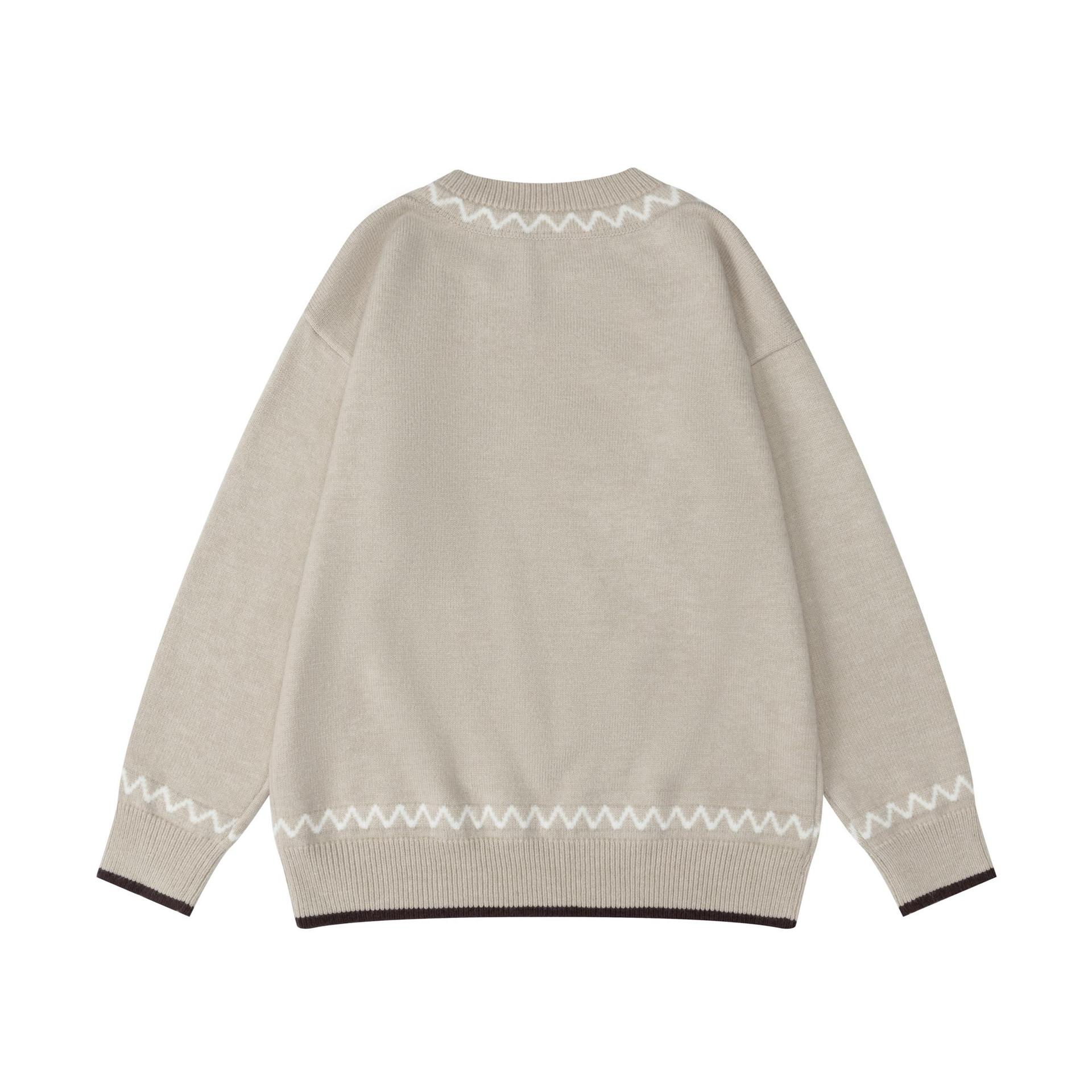 Long Sleeve Bunny Appliqué Crewneck Sweater
