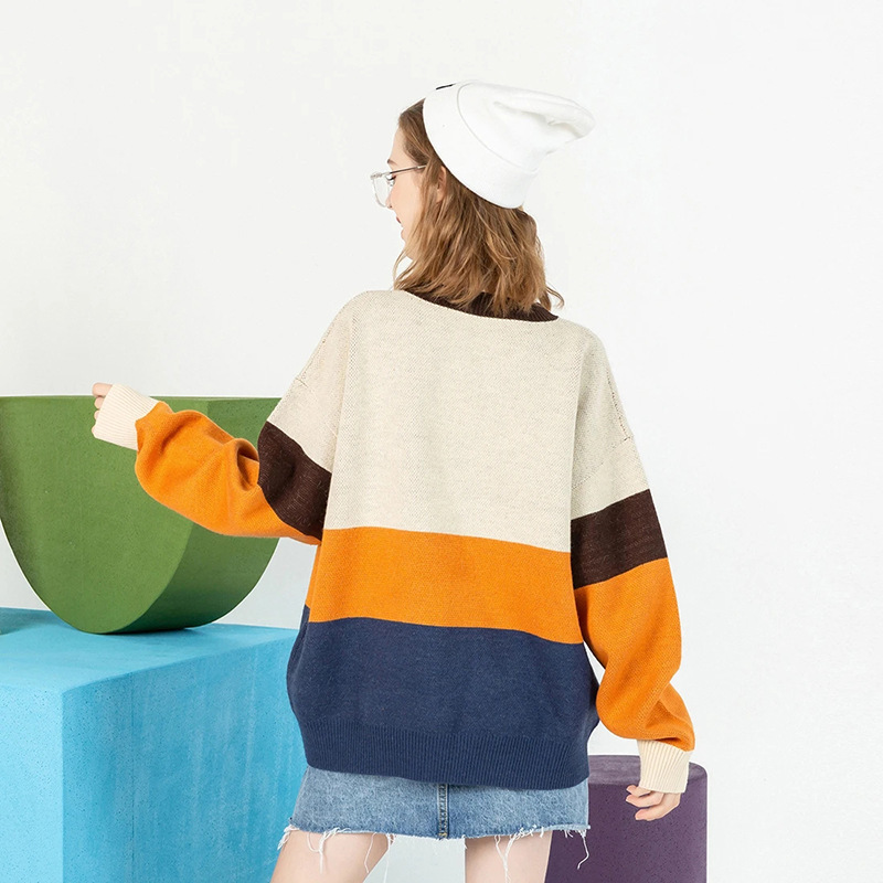 Colorful Feline And Aquatic Print Viscose Sweater