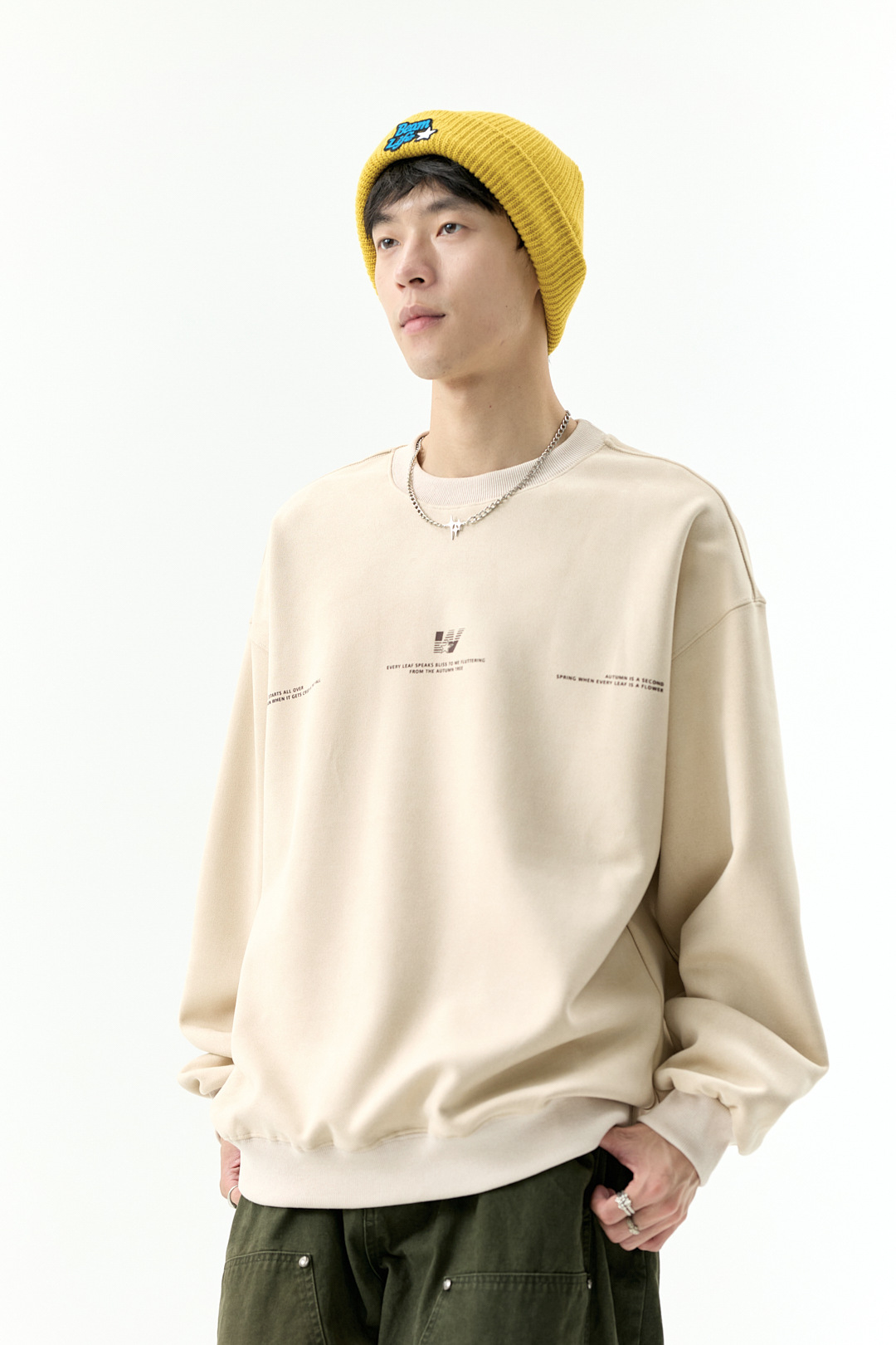 American Oversized Polyester Round Neck Sweatshirt