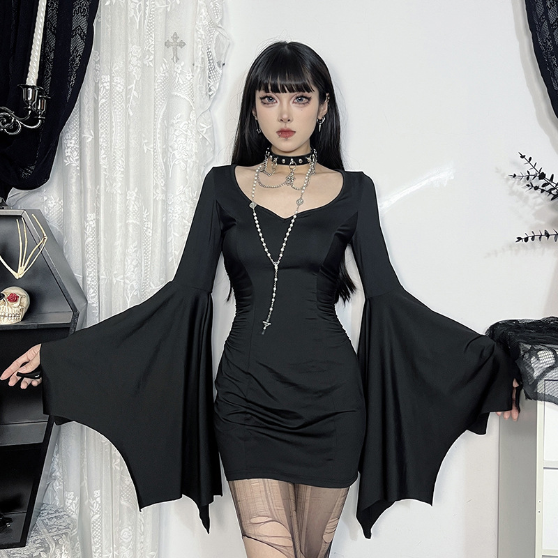 Slim Dolman V-Neck High Waist Short Dress