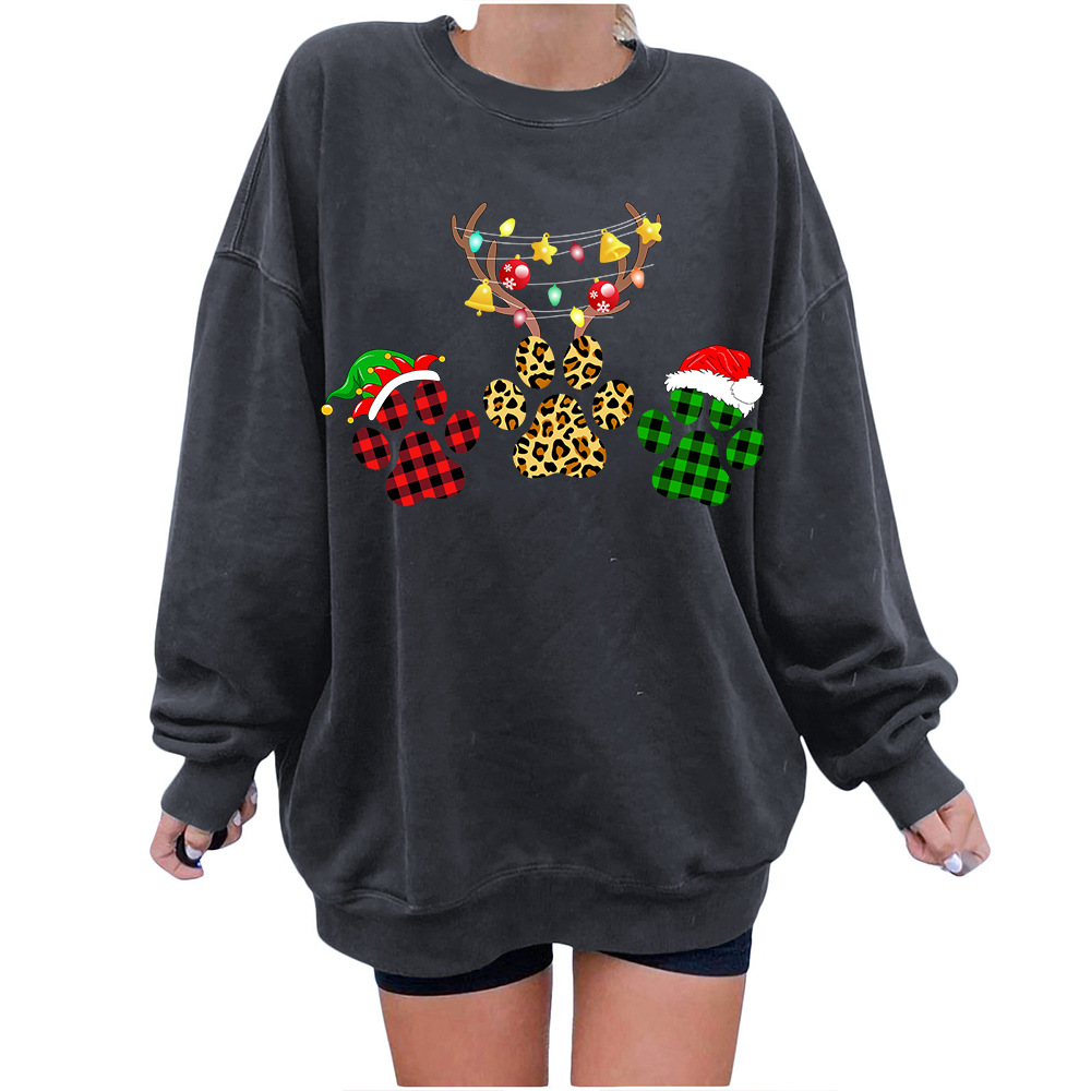 3D Animal Graphic Long Sleeve Loose Blouse