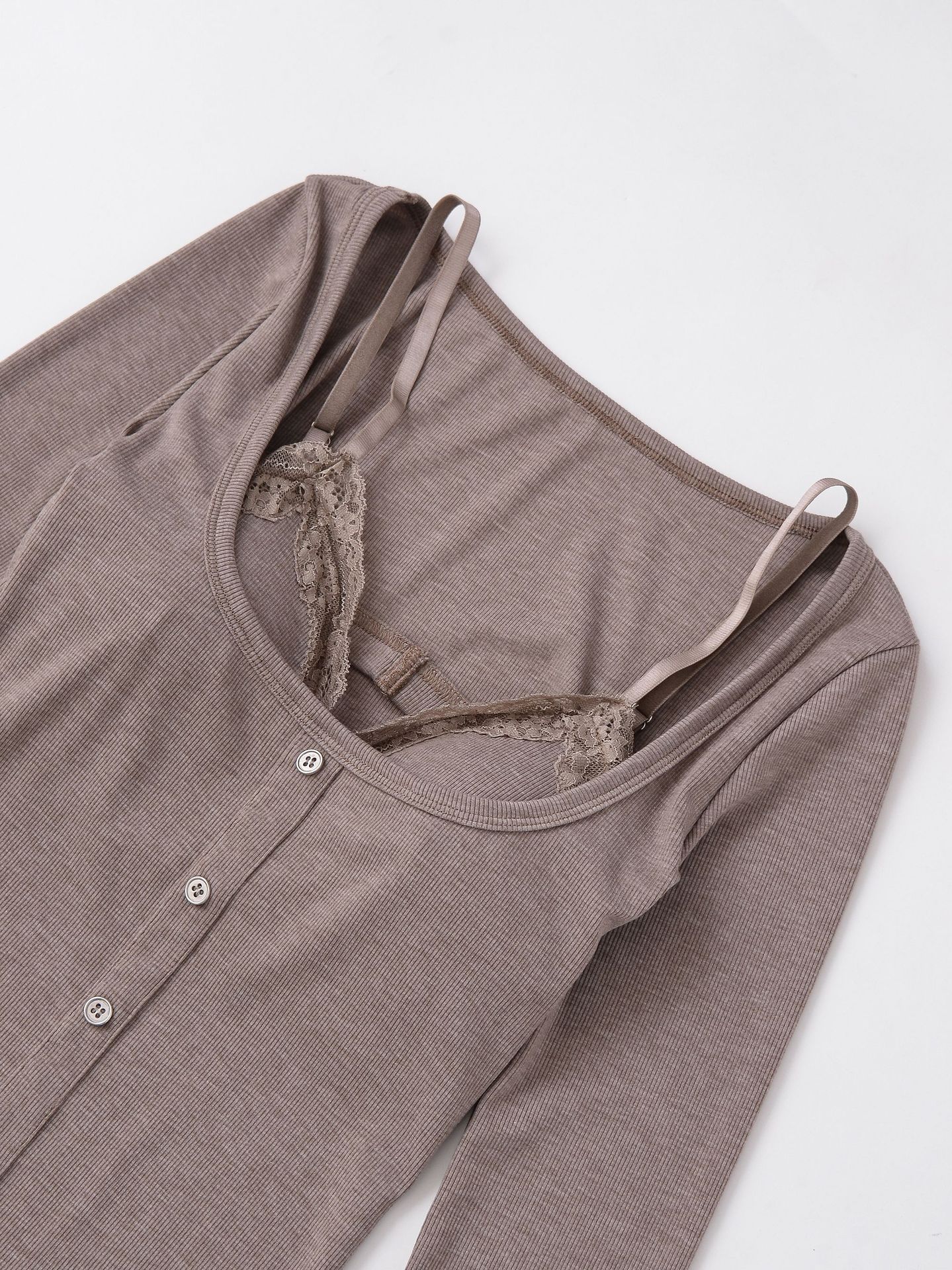 Polyester Spandex Full Sleeve Overlay Round Neck Tee