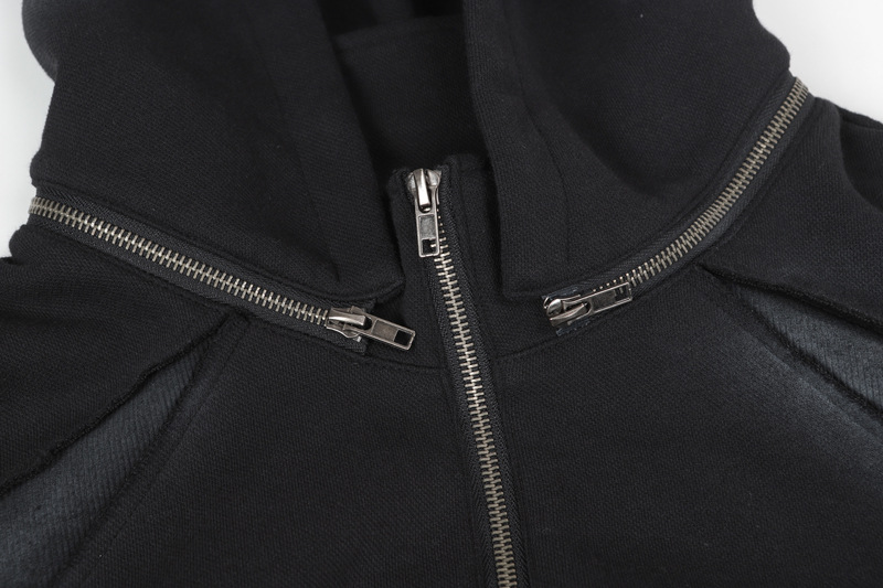 Urban Vintage Graffiti Mosaic Partial Zipper Hoodie