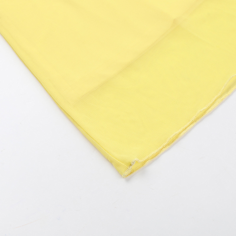 Plain Round Neck Sleeveless Fitted Sheer Polyester Dress