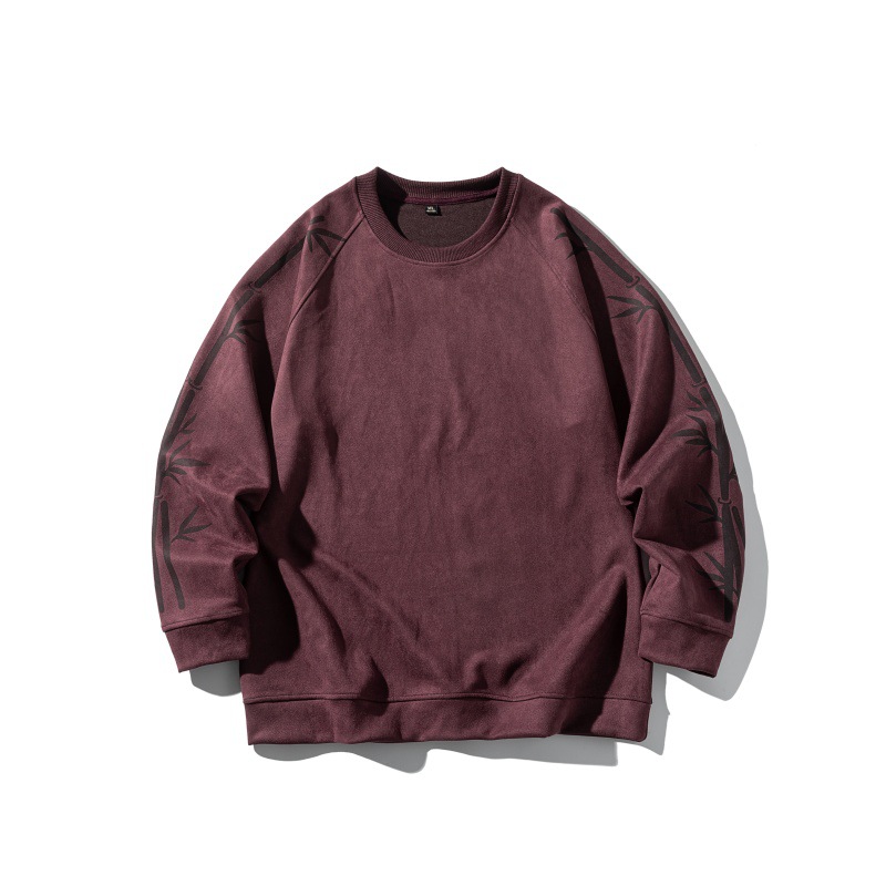 Relaxed Round Neck Botanical Design Sweatshirt