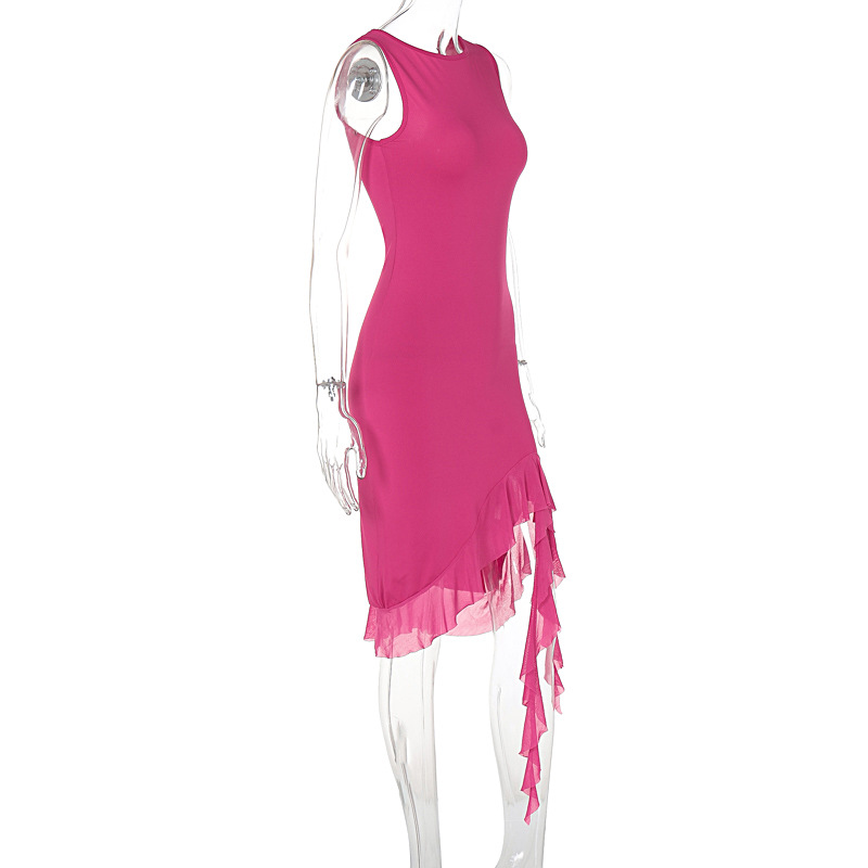 Mid-Rise A-Line Round Neck Contour Tank Dress
