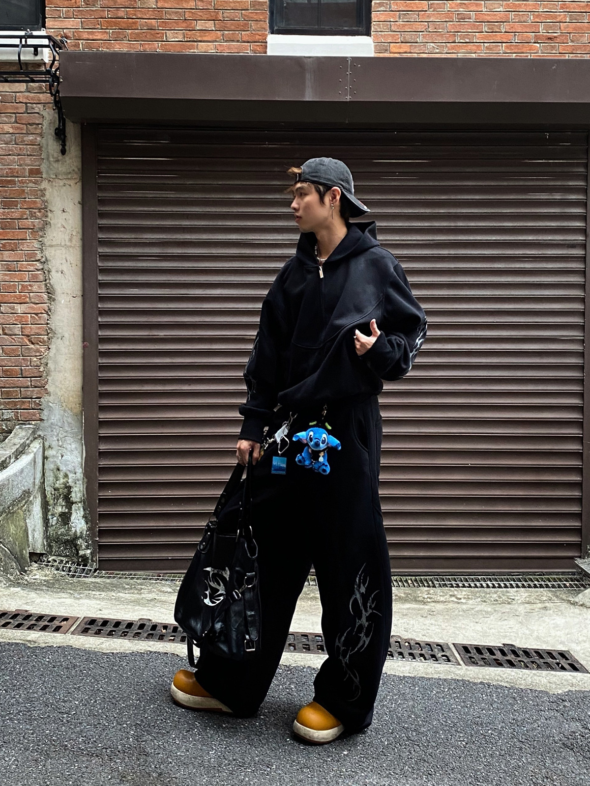 Man's American Retro Zip-Up Geometric Cotton Hoodie