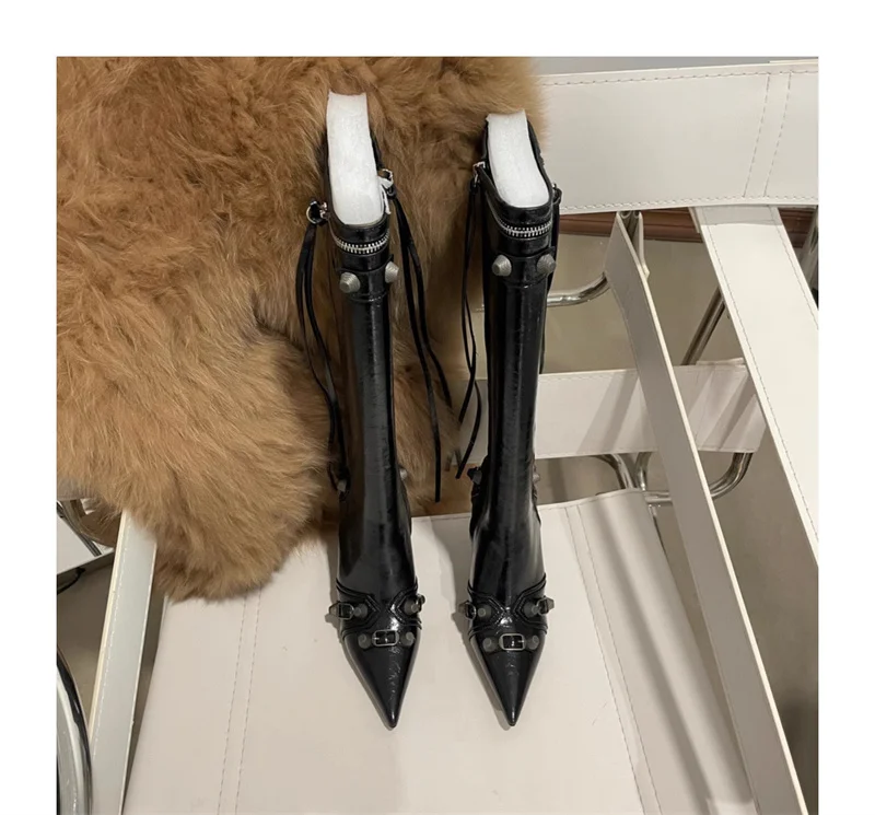 Martin Stiletto Fiber Boots Back Closure
