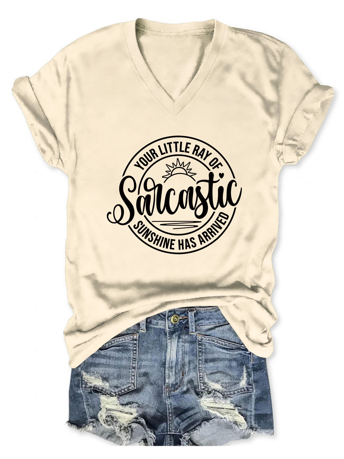 Sassy Geometric Print Round Neck T-Shirt