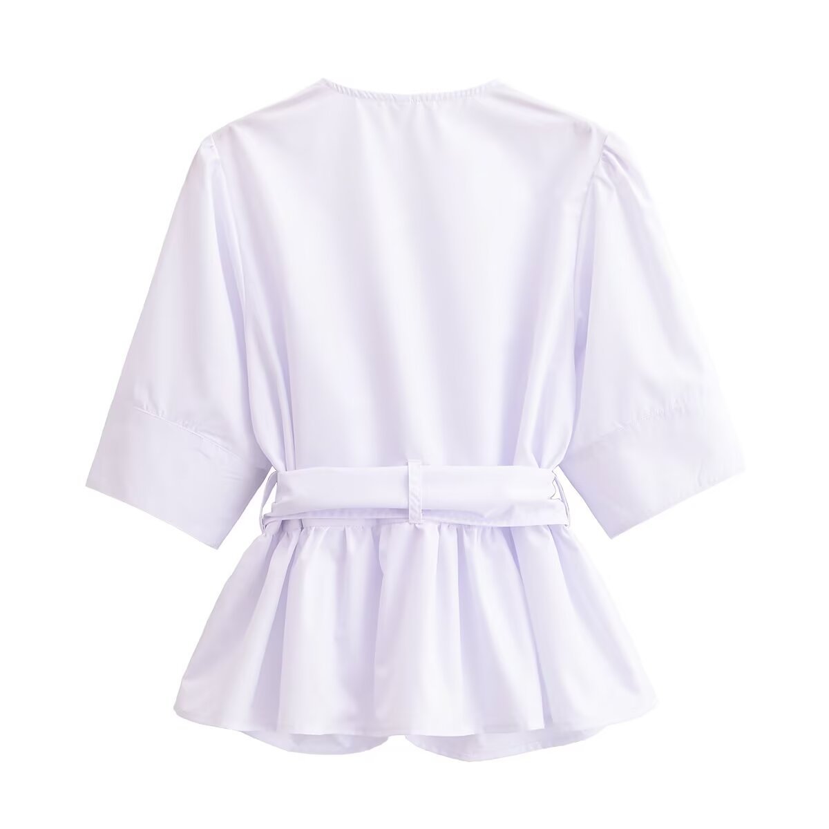 V-neck bow tie tied shirt top for women