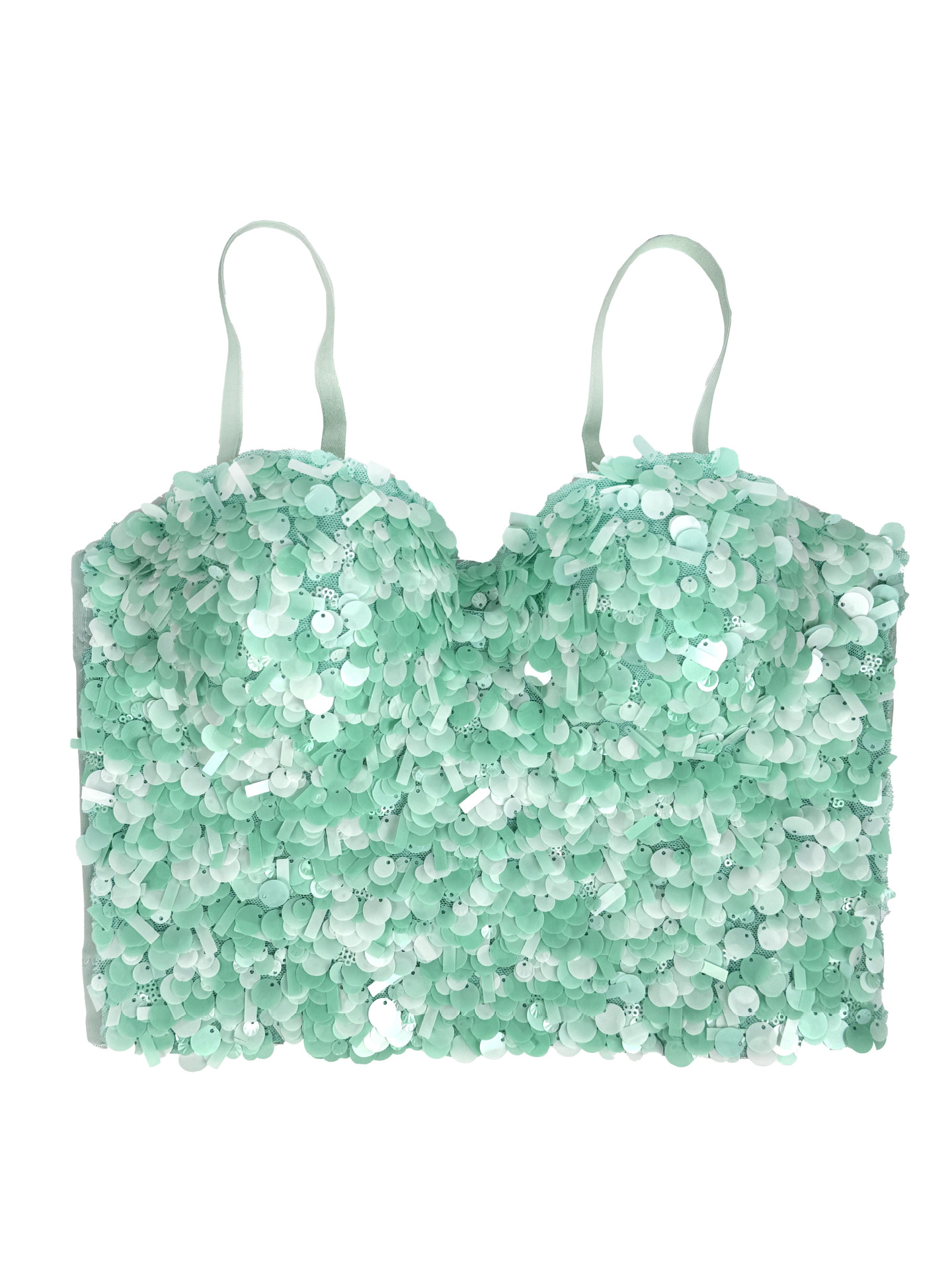 Shiny Sequin Strapless Top Heavy Work Sexy Outerwear Backless Body Shaping Boned Bra Party Performance