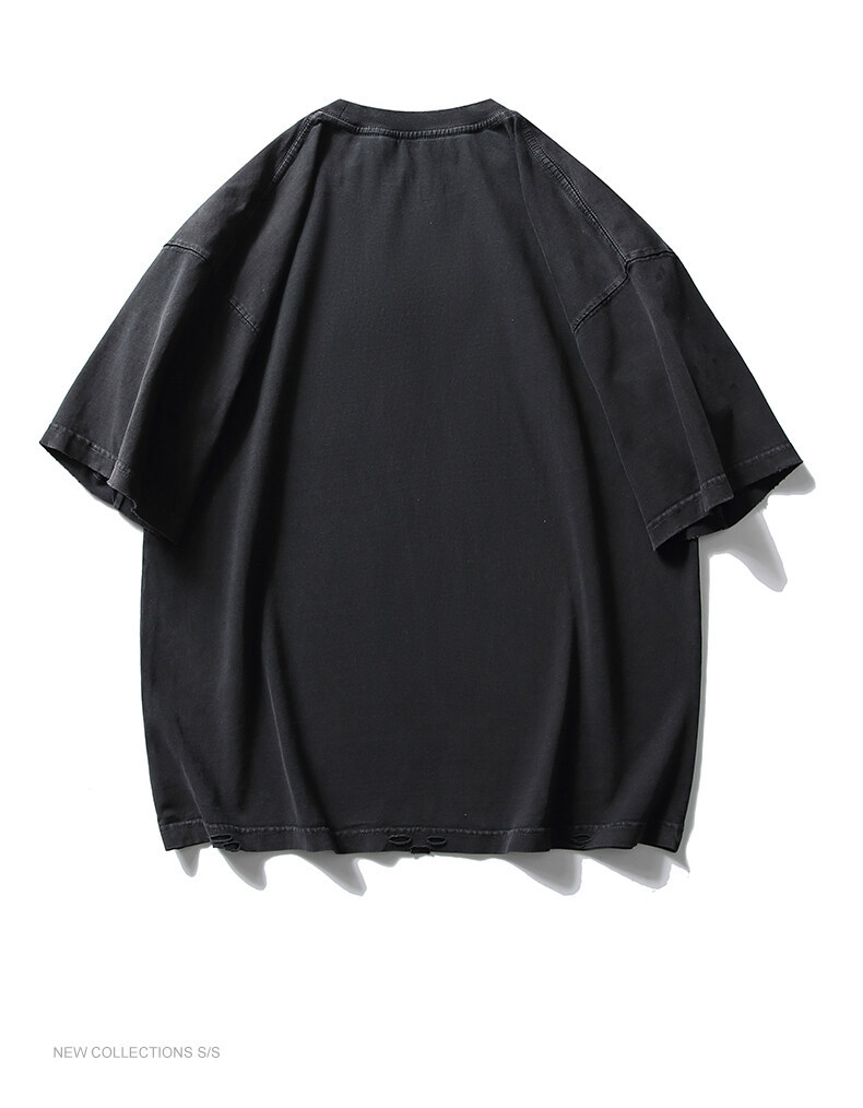 Japanese Aged Oversized Cotton Half Sleeve Letter Shirt