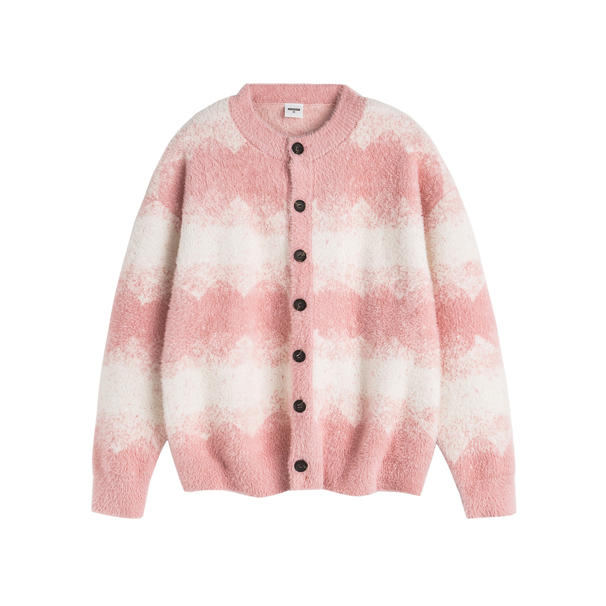 Unisex Japanese Workwear Relaxed Ombre Stripe Cardigan