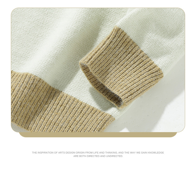 Relaxed Fit Japanese Workwear Two-Tone Sweater