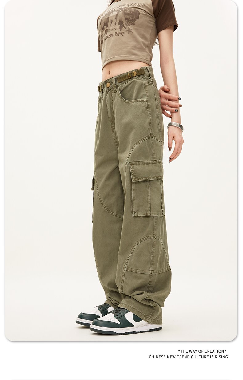 Unstructured Relaxed Fit Cotton Cargo Pants
