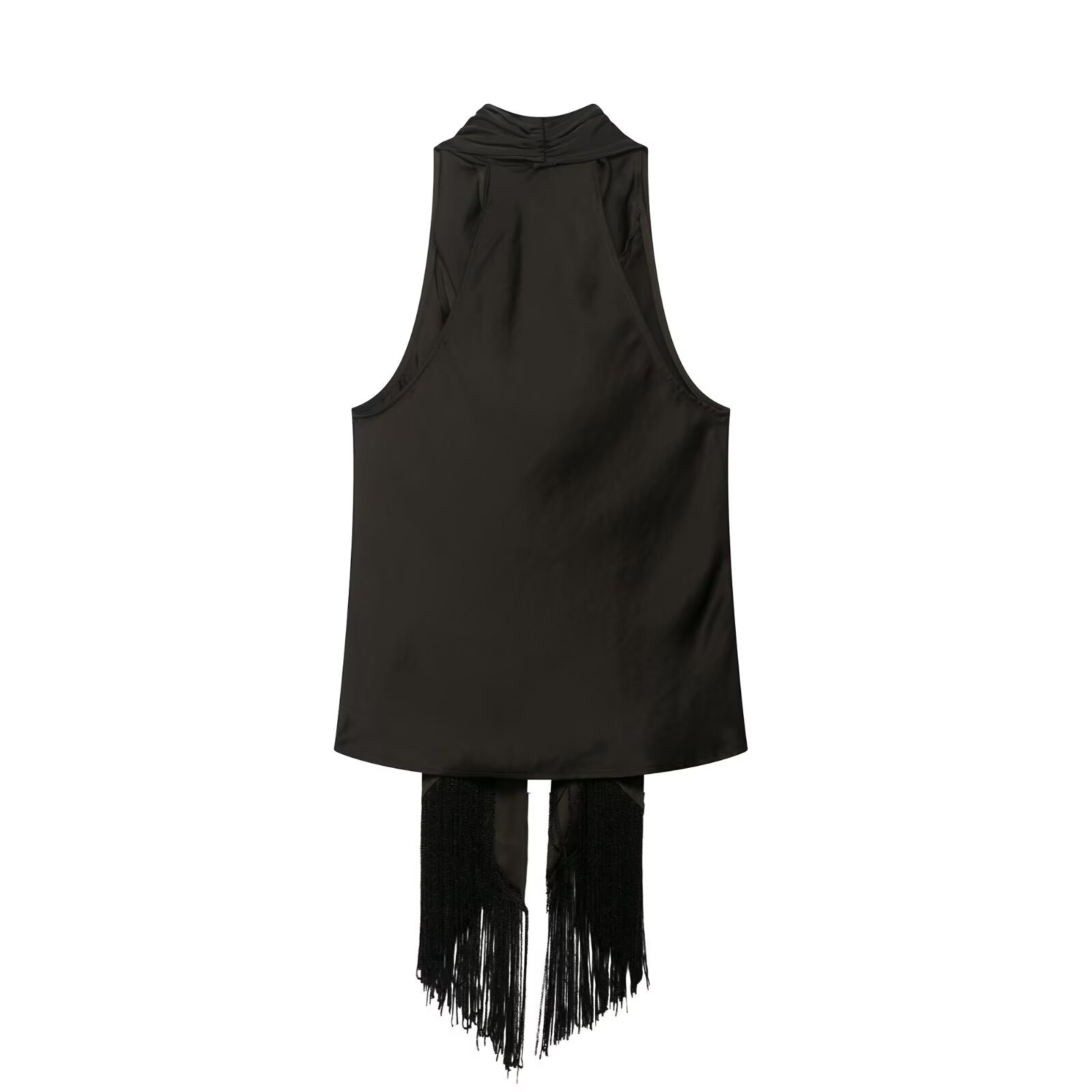Draped Fringe Polyester Vest