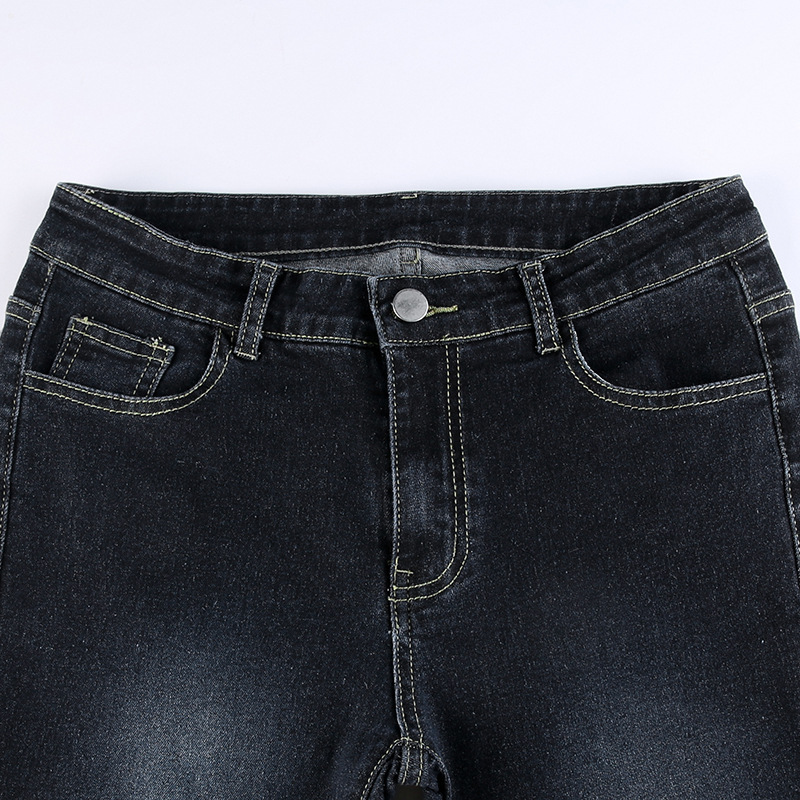 Retro blue low waisted straight leg casual pants
