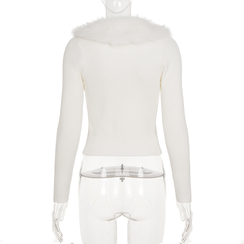 Polished Cropped Cardigan With Trimmed Neckline