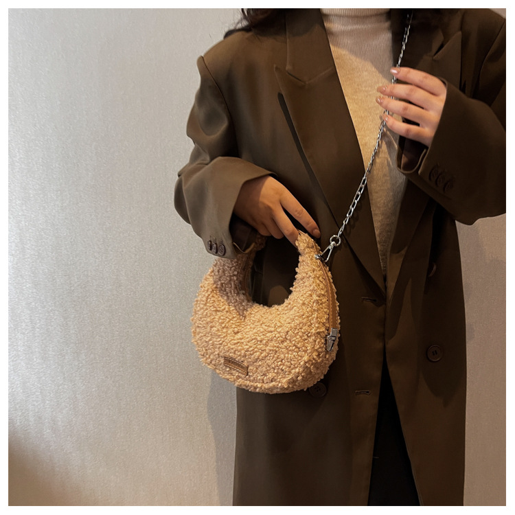 Fashion Faux Wool Fur Bags for Women Shoulder Bag Tote Crossbody Female Handbag