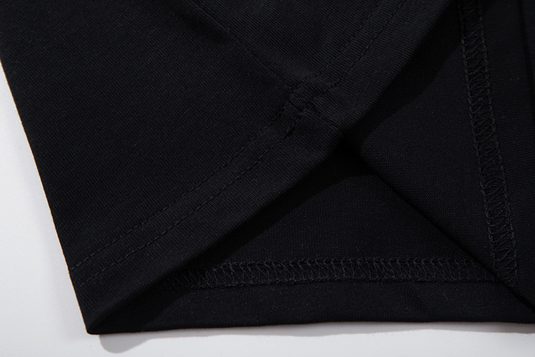 Classic Cotton Letter Lapel Zip Oversized T Shirt