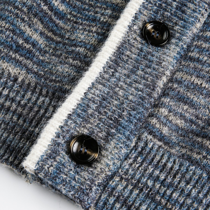 Block Cardigan Sweater Unisex Lazy Style Casual Knitwear