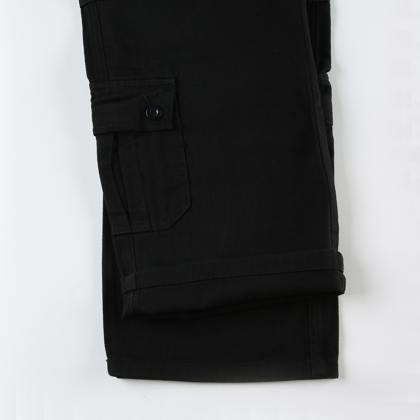 Low waisted workwear women's double row buckle multi pocket splicing straight leg wide leg jeans