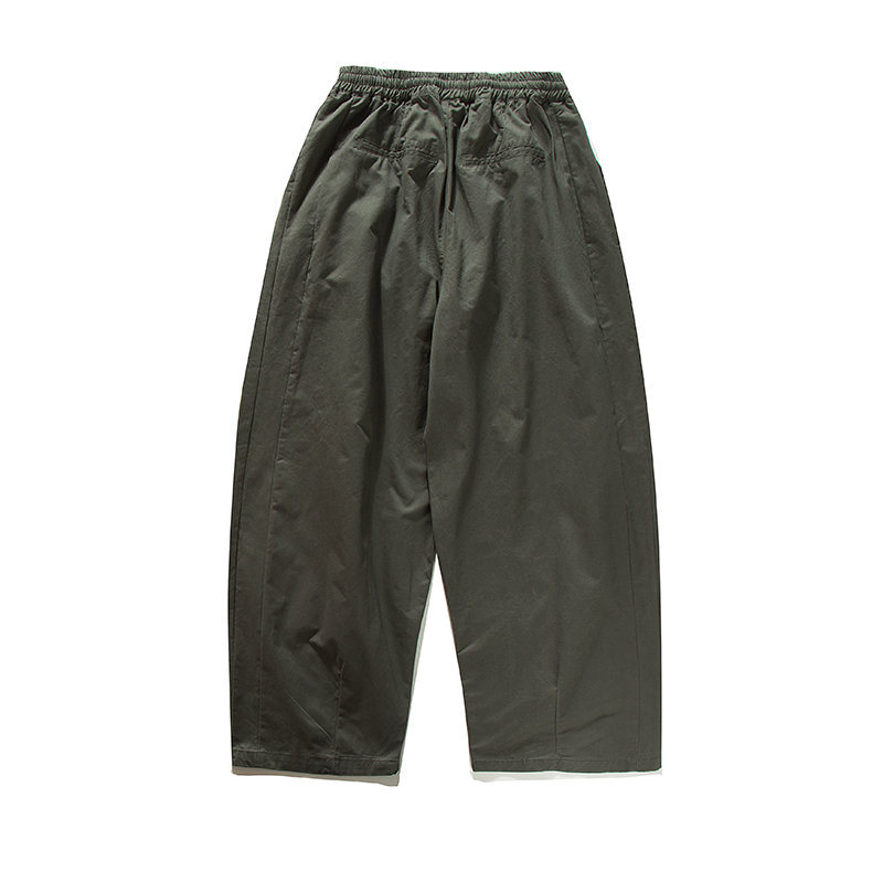 Solid Color Rope Detail Loose Straight Leg Pants Casual Wide Leg Trousers