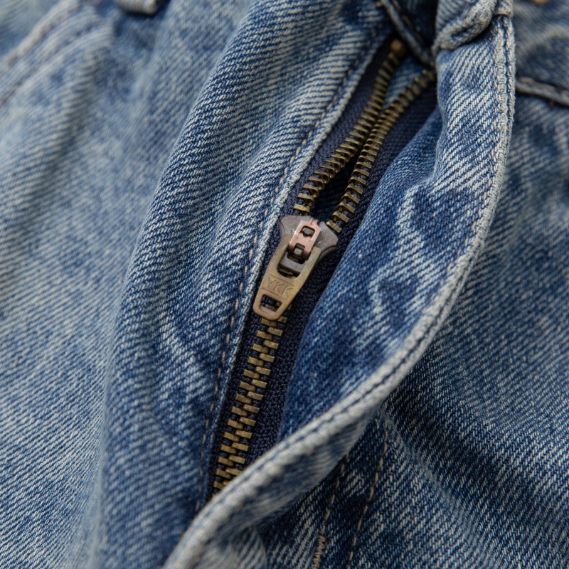 Heavy Washed Fleece Distressed Loose Casual Jeans Men