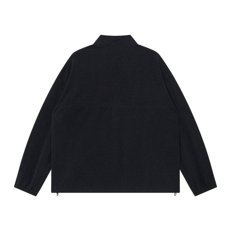 Cotton Letter Print Oversized Mock Neck Zipper Hoodie