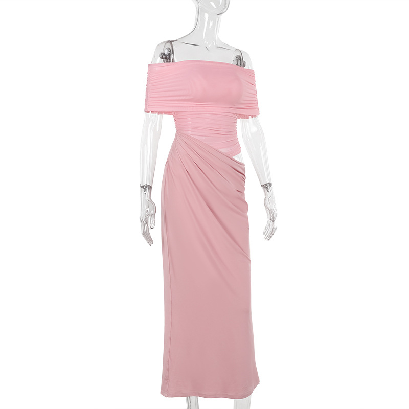 Ladies Asymmetric Midriff Cutout Bodycon Dress