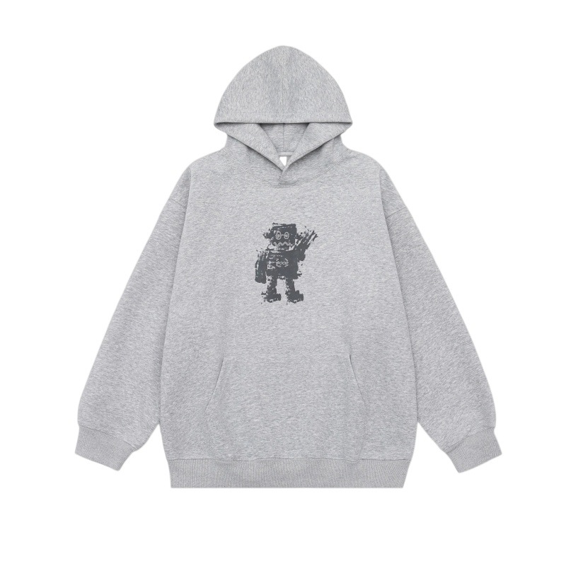 Gender Neutral Oversized Patterned Cotton-Blend Hoodie