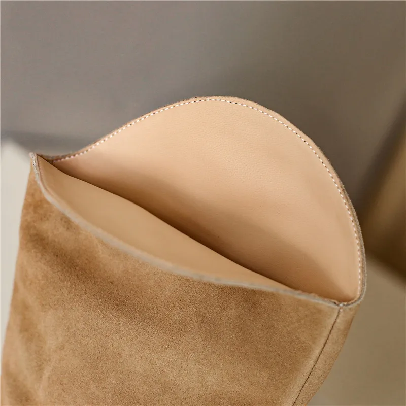 Women Sexy Point Women's Knee High Boots Black Beige Long Shoes Ladies Autumn Winter