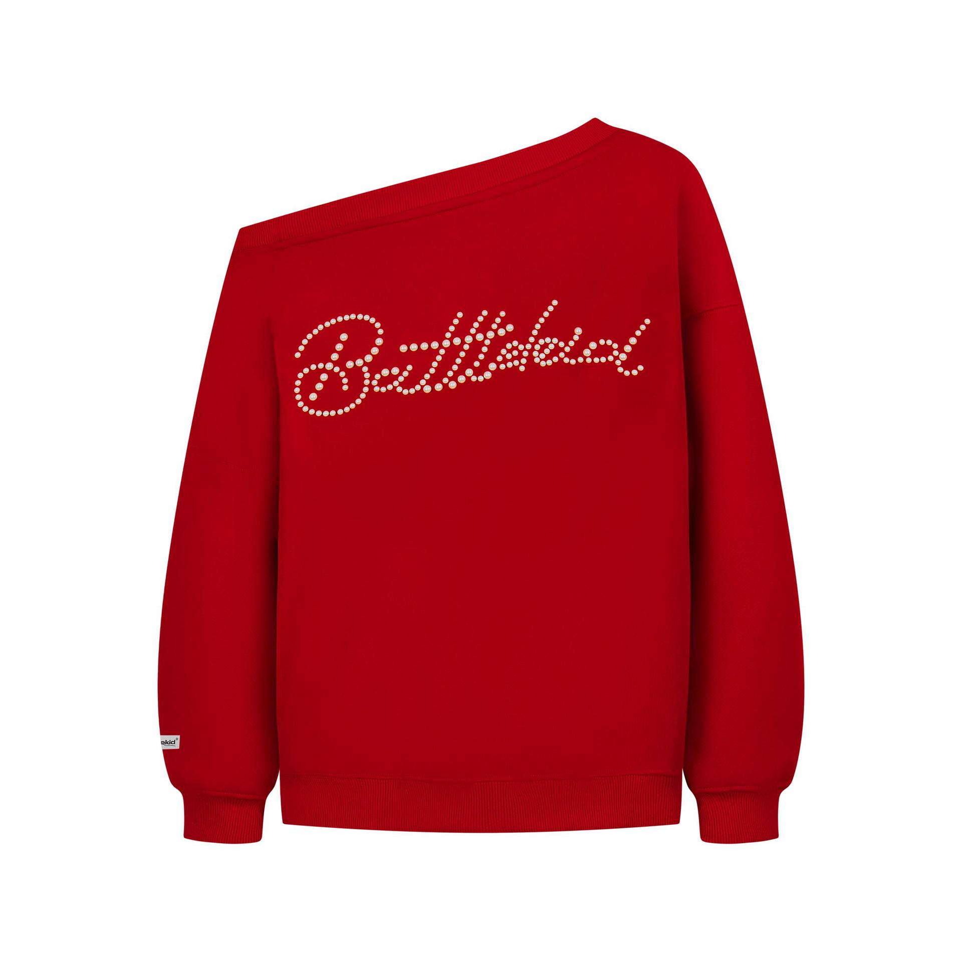 Cotton Asymmetric Monogram Embellished Hoodie